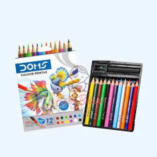 DOMS HALF SIZE COLOUR PENCILS 12 SHADES