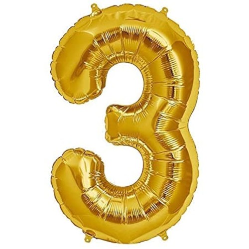 Foil Number Balloon - Three- Large 32"