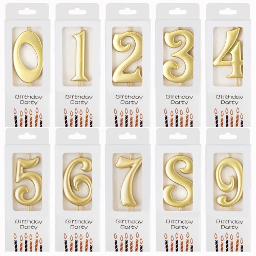 Number Candle - Gold & Silver