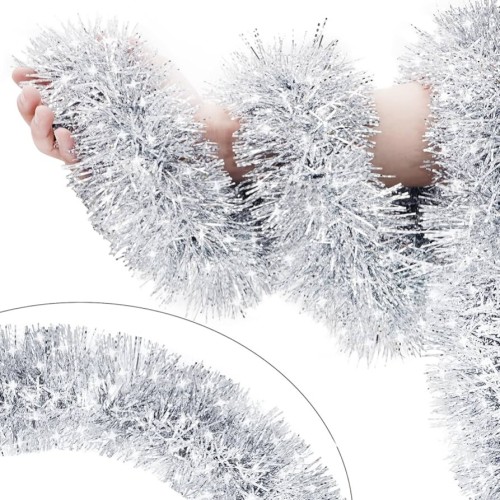 Christmas Deco - White Shiny Tinsel