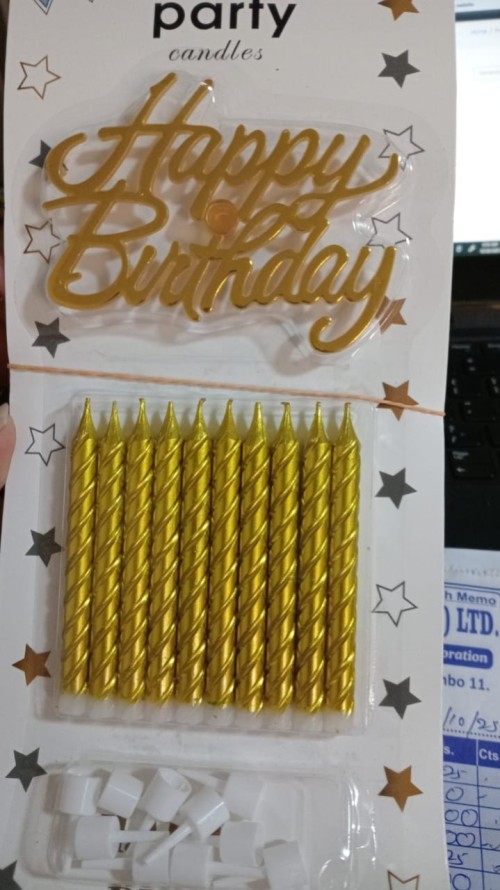 Candle with B'day Tag