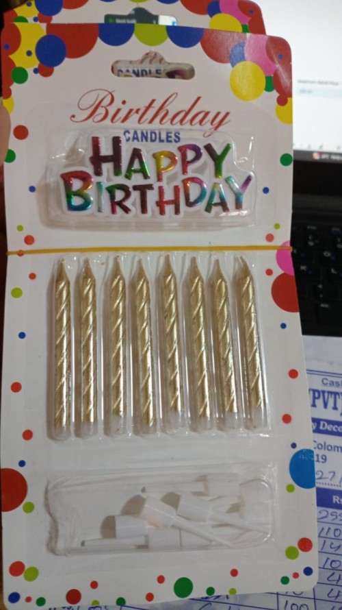 Candle with B'day Tag - Small