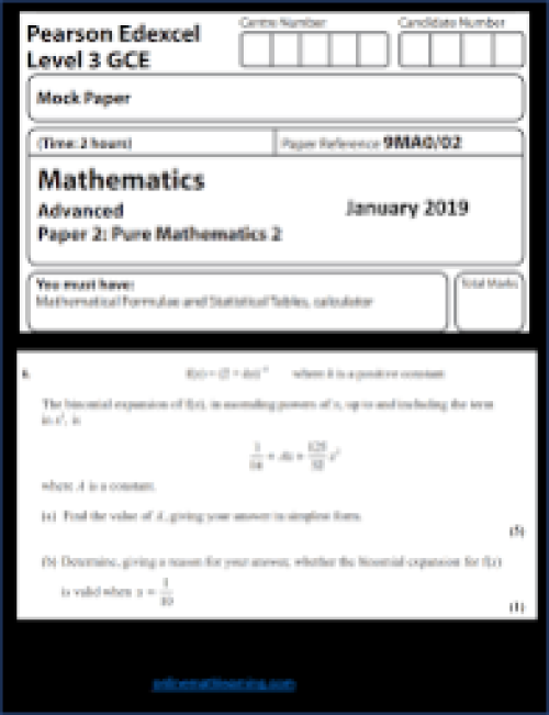 Edecel - A/L Mathermatics P1
