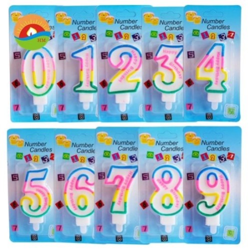 Number Candle - White & Glitter Dust(F)