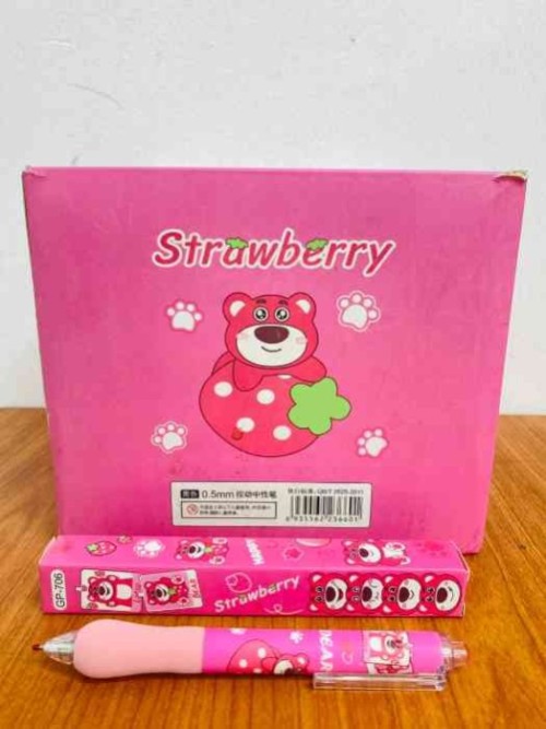 Strawberry Pink Pen - Black Color