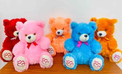 Teddy Bear - White Heart Foot