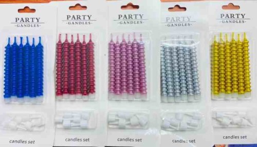 Metallic Colour Taper Candle Set - Small