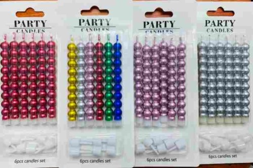 Metallic Colour Bubble Candle Set