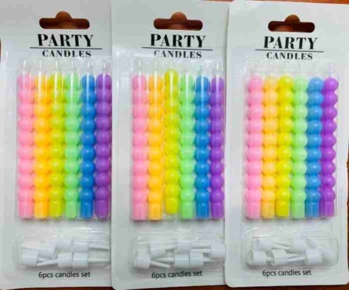 Pastel Colour Bubble Candle Set