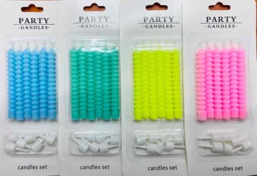 Pastel Colour Taper Candle Set - Small