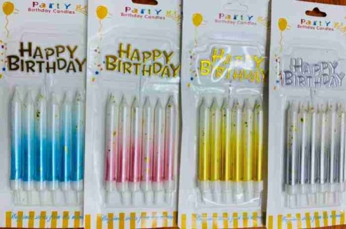 Dotted Candle with B'day Tag